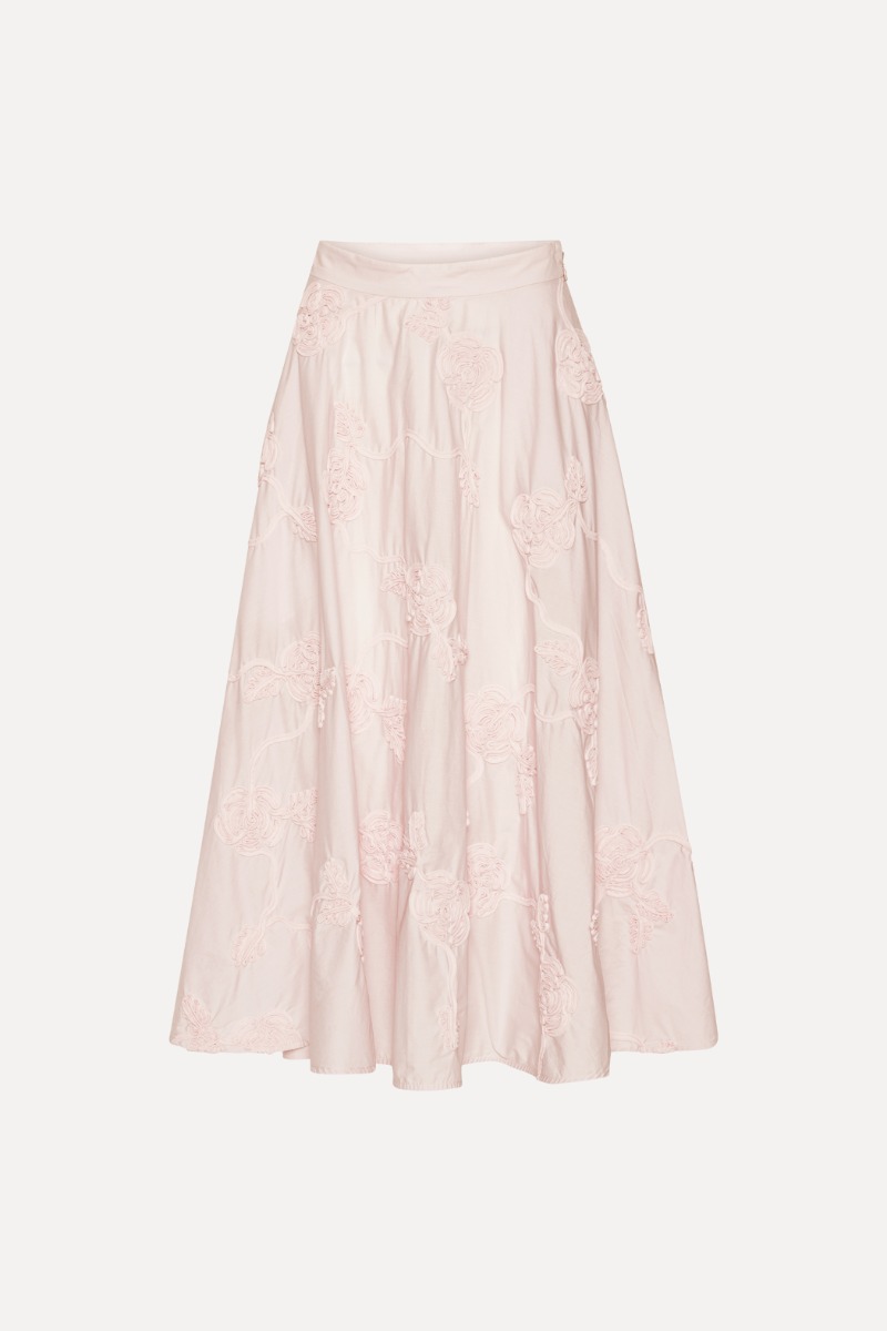 Rotate Birger Christensen Flower Maxi Skirt Light Pink