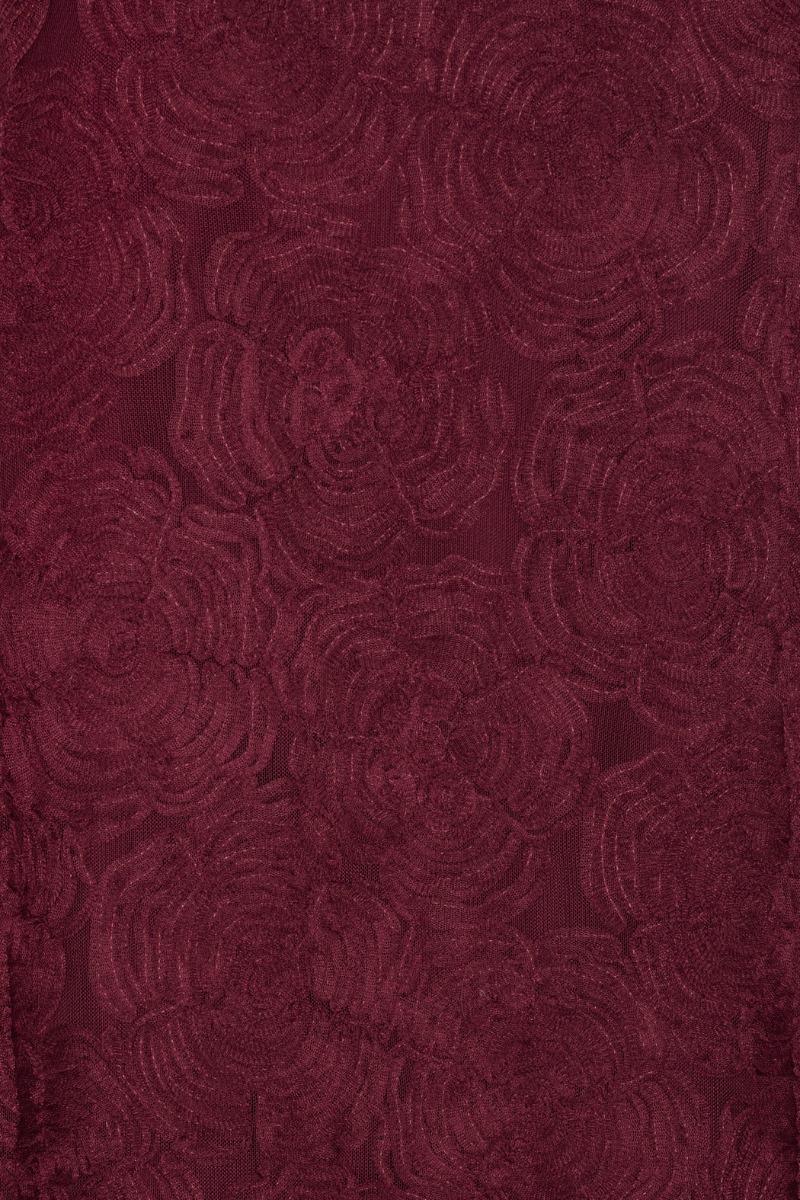 Rotate Birger Christensen Flower Mesh Maxi Dress Burgundy