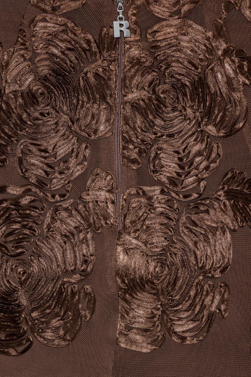 Rotate Birger Christensen Flower Mesh Pencil Skirt Dark Brown