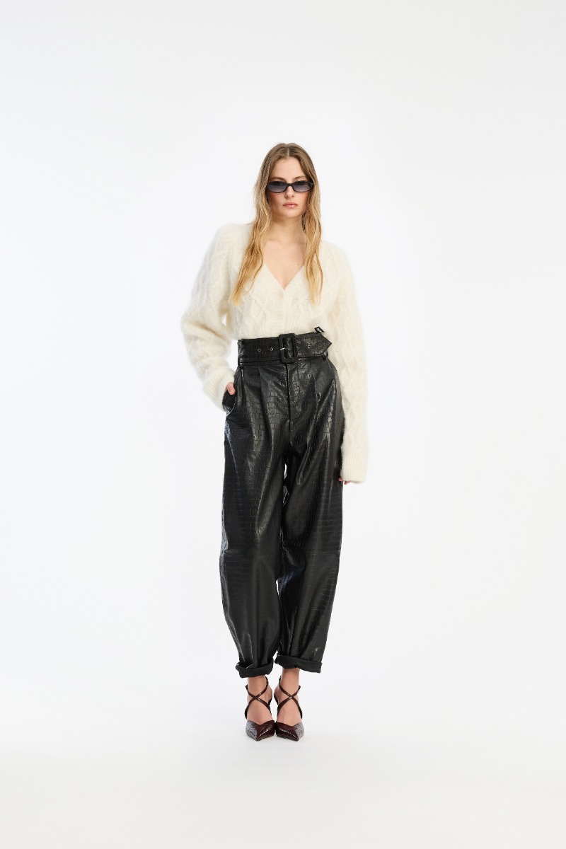 rotate birger christensen Fluffy Knit Cardigan White