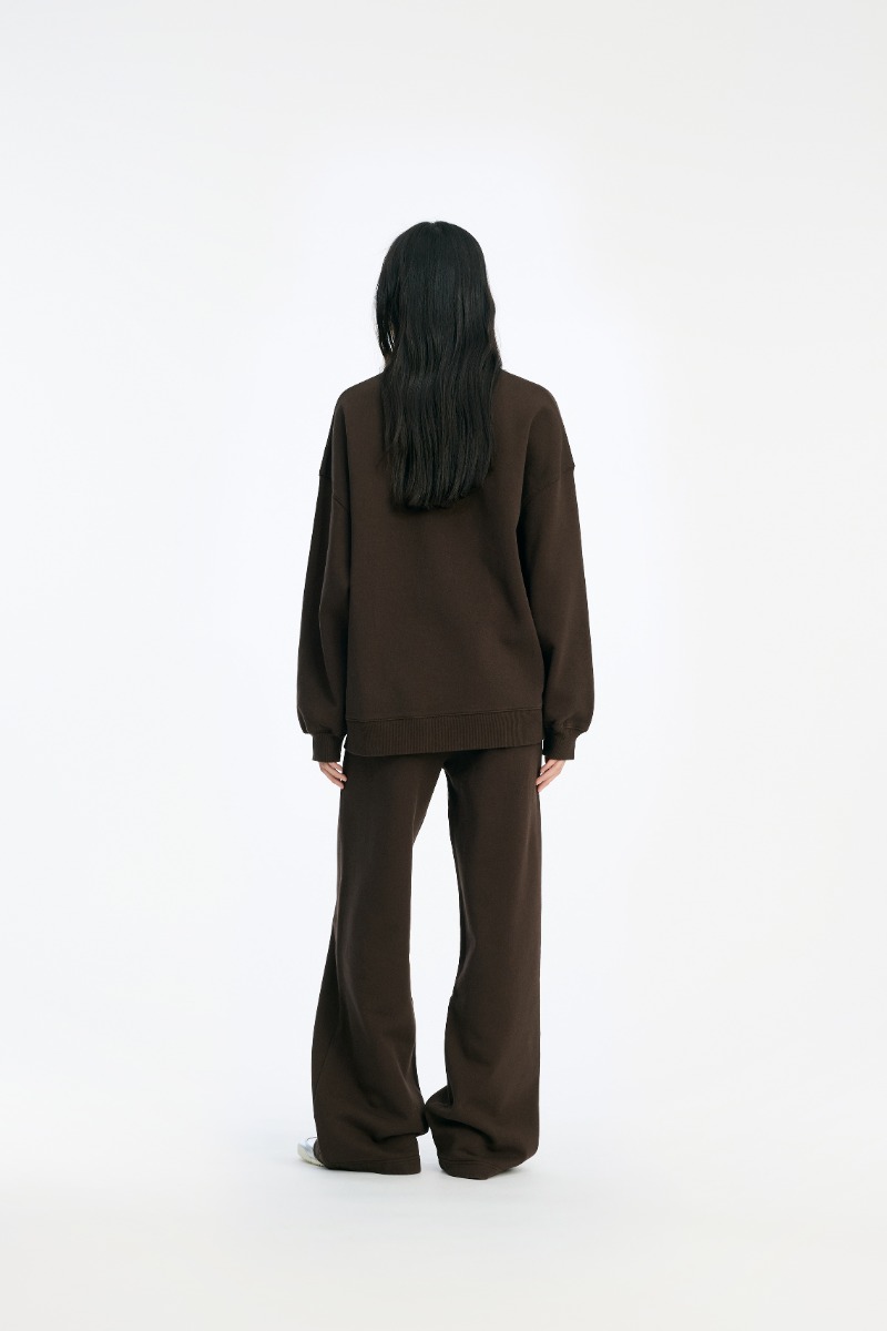 Rotate Birger Christensen Heavy Straight Sweatpants Dark Brown
