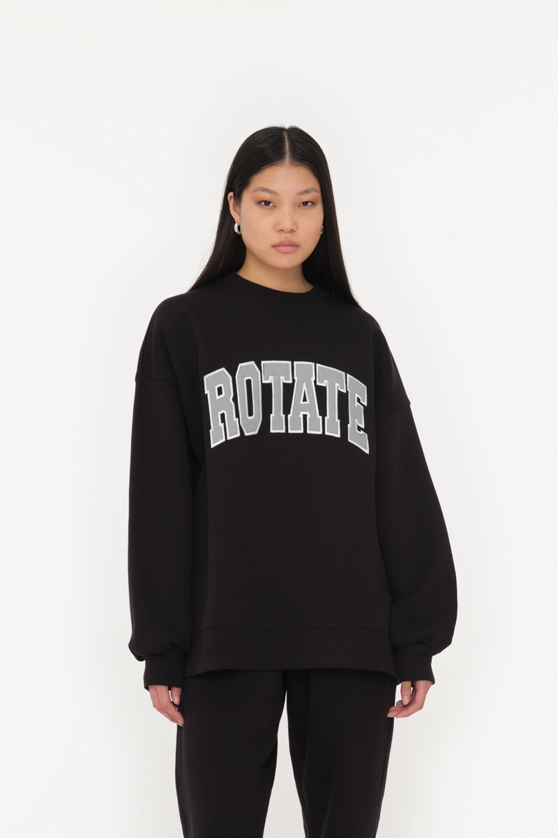 rotate birger christensen Heavy Sweat Crewneck Black