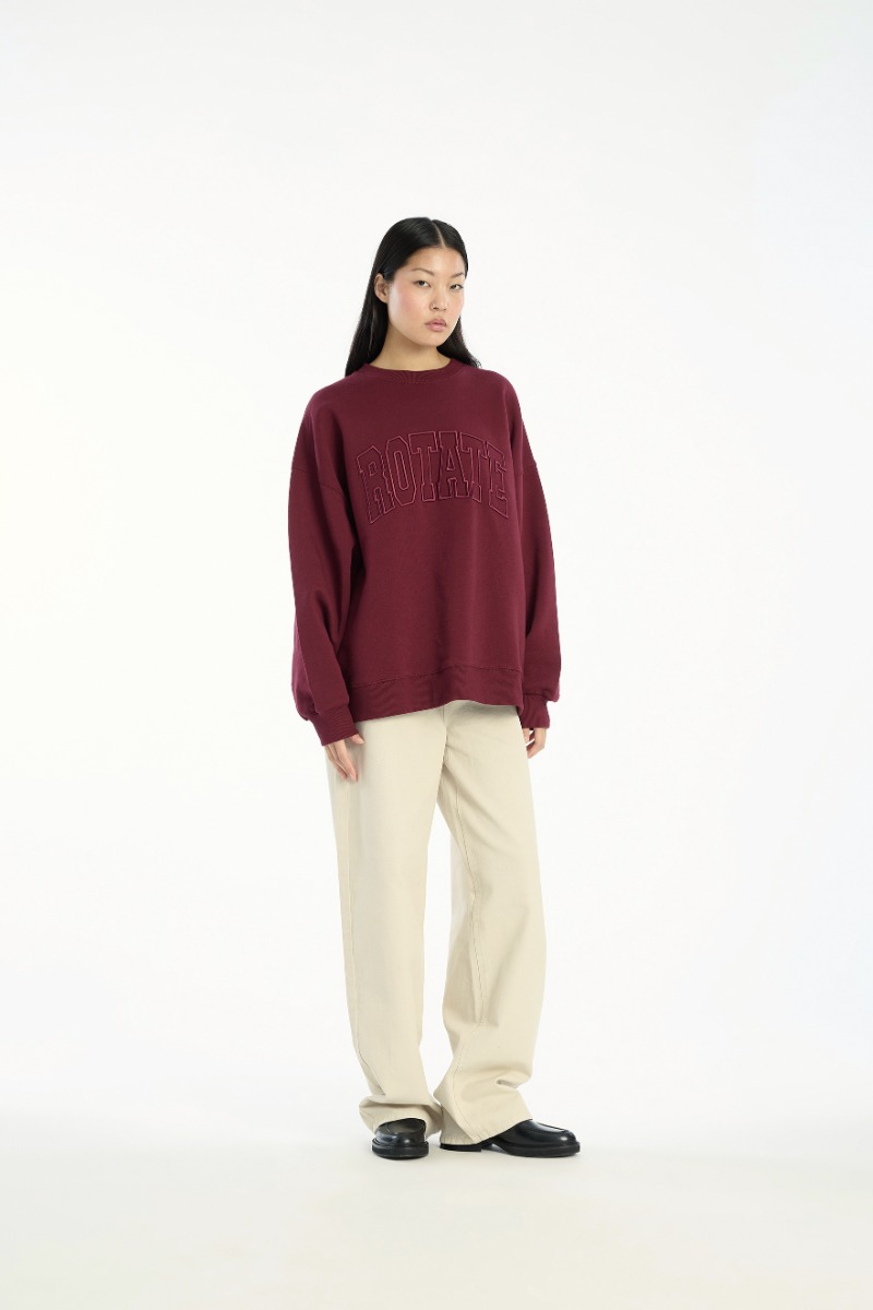 rotate birger christensen Heavy Sweat Crewneck Bordeaux