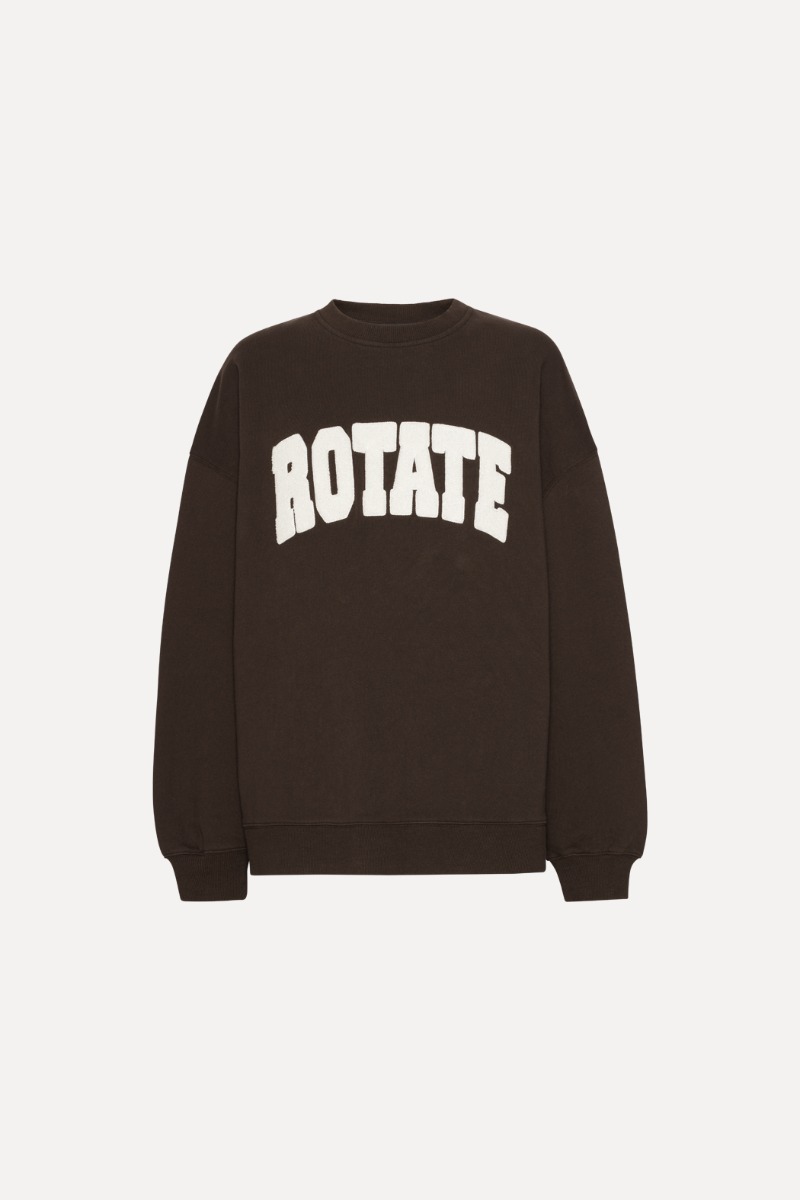 Rotate Birger Christensen Heavy Sweat Crewneck Dark Brown