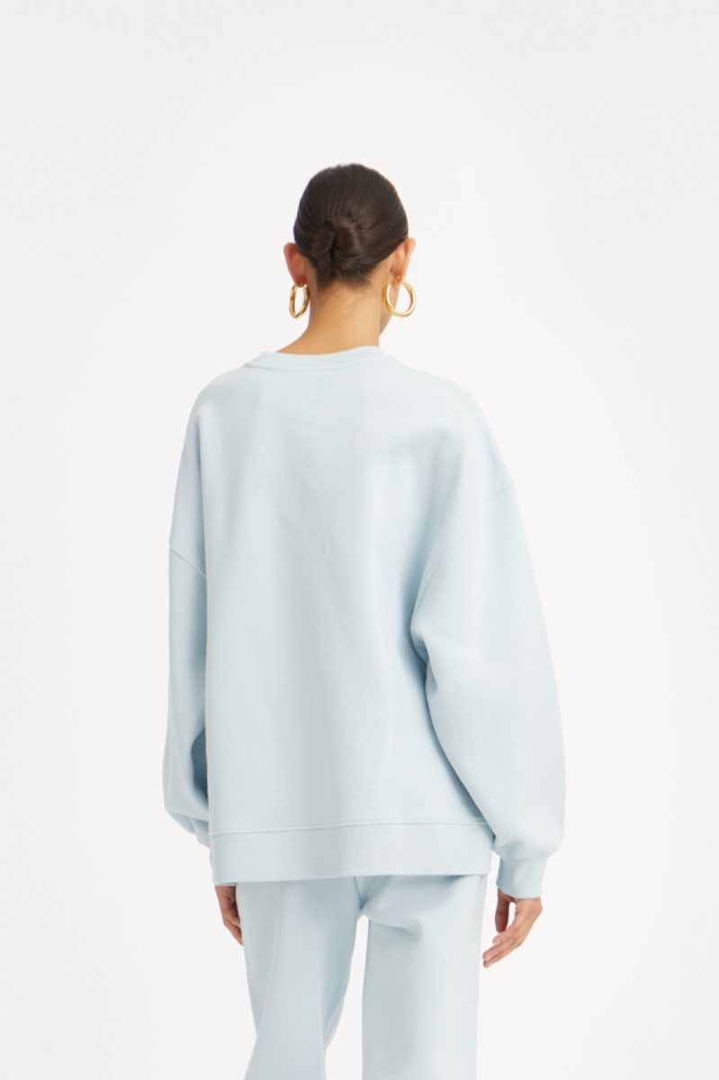 Rotate Birger Christensen Heavy Sweat Crewneck Light Blue