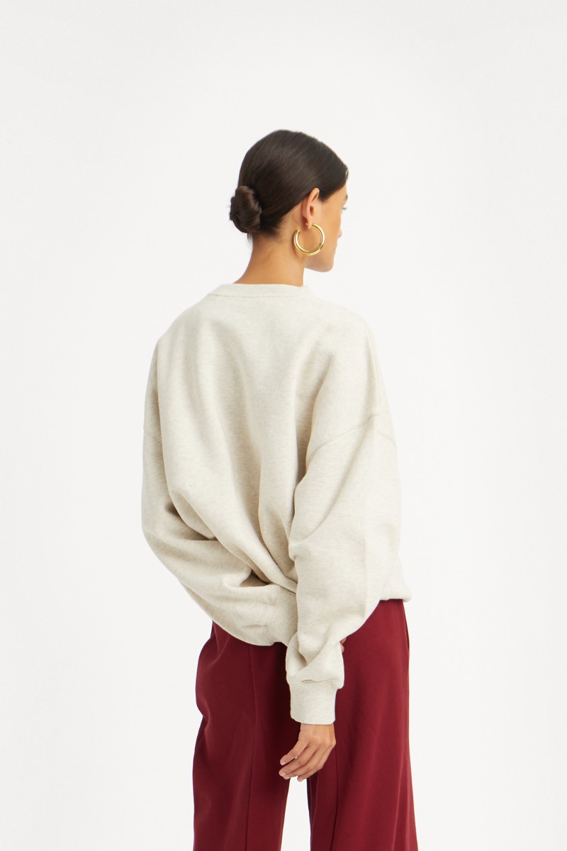 Rotate Birger Christensen Heavy Sweat Crewneck White Melange