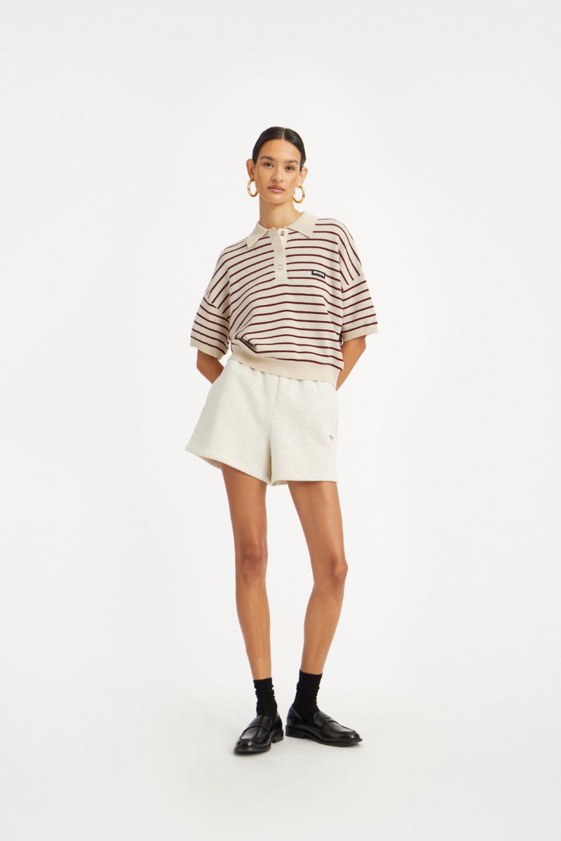 rotate birger christensen Heavy Sweat Shorts White Melange