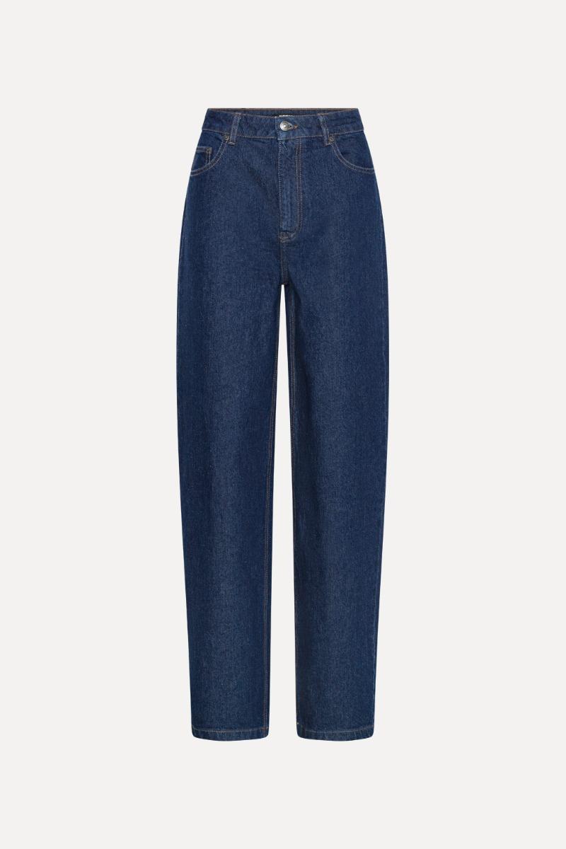 rotate birger christensen Heavy Woven Wide Pants Dark Blue