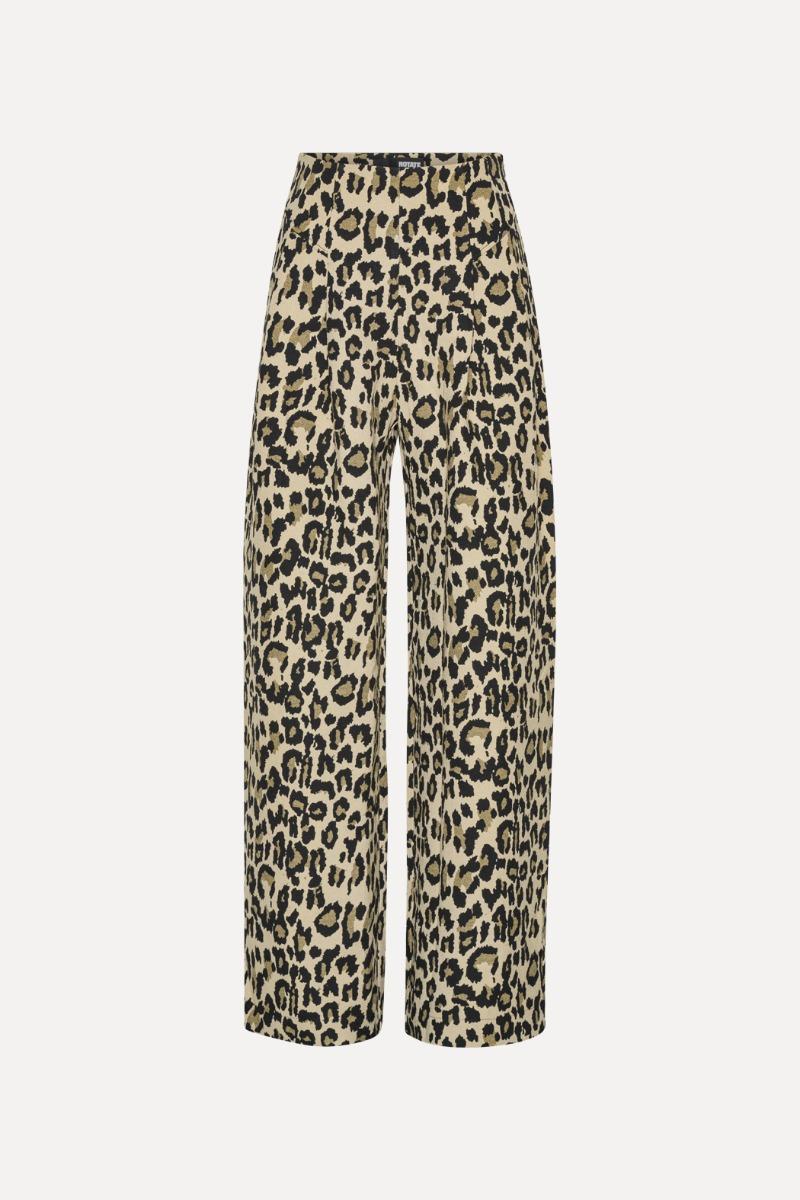 Rotate Birger Christensen Jacquard Wide Leg Jeans Leopard Print