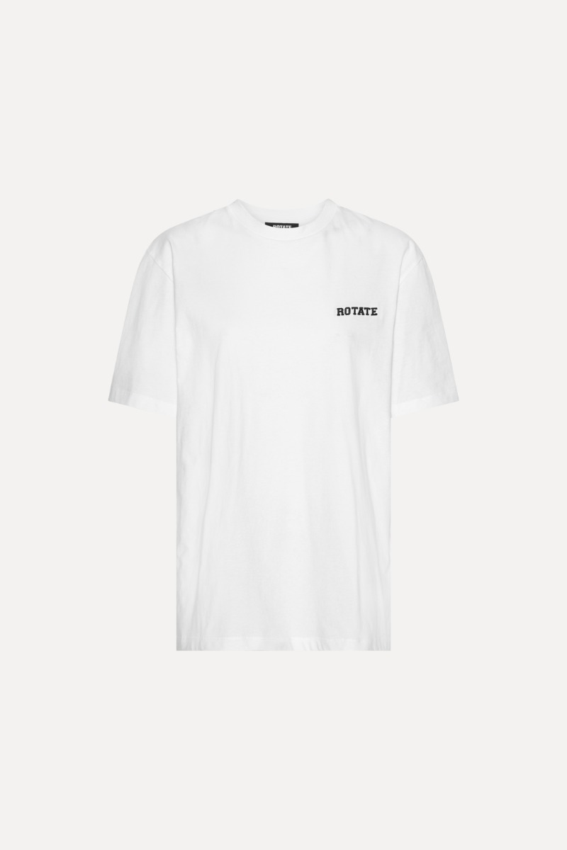 rotate birger christensen Jersey Oversized T-shirt Bright White