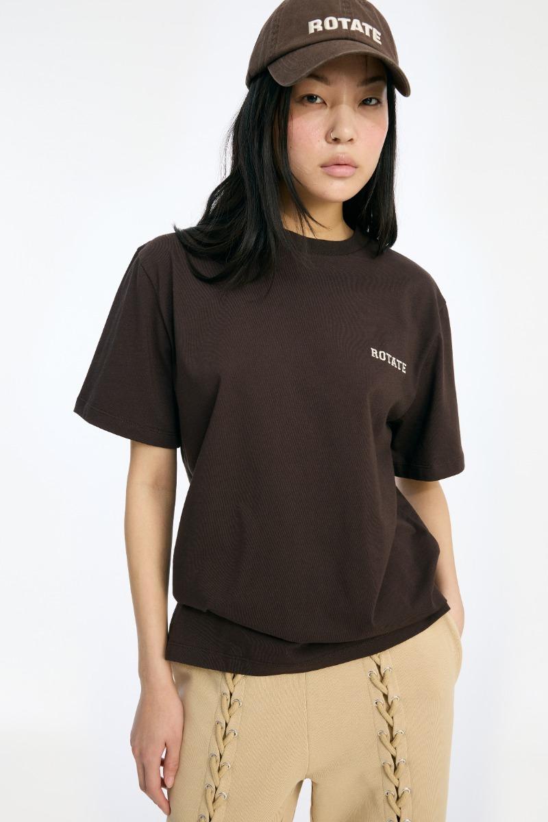 Rotate Birger Christensen Jersey Oversized T-shirt Dark Brown