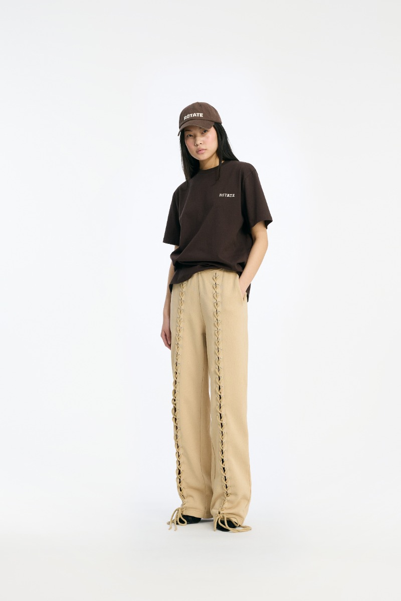 rotate birger christensen Jersey Oversized T-shirt Dark Brown