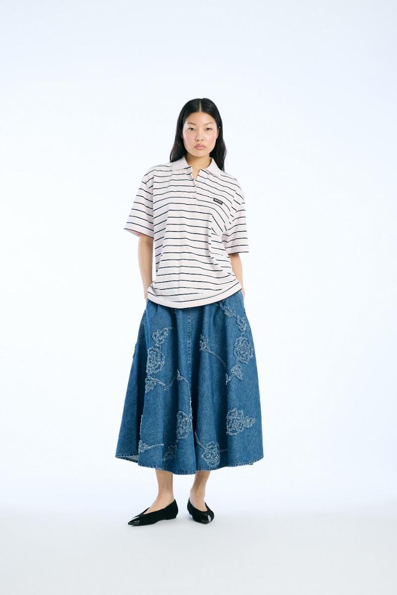 rotate birger christensen Jersey Polo Shirt Light Pink