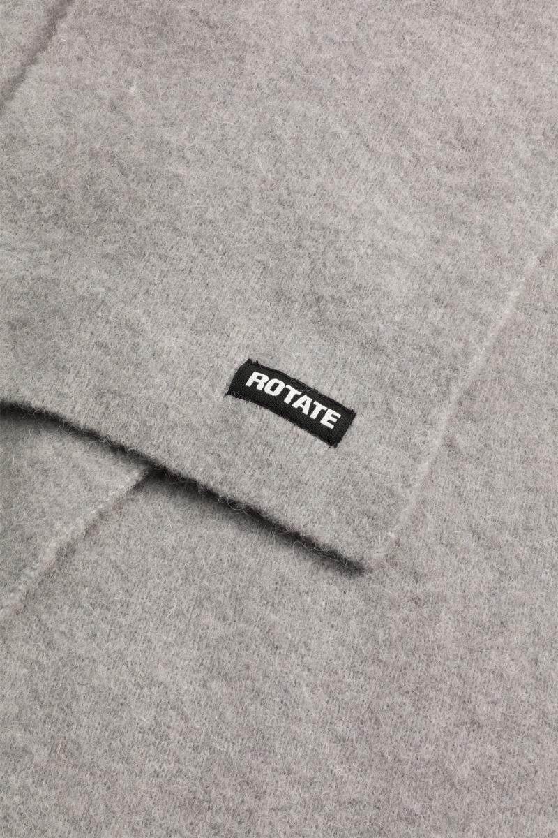 Rotate Birger Christensen Knit Hood Scarf Light Grey