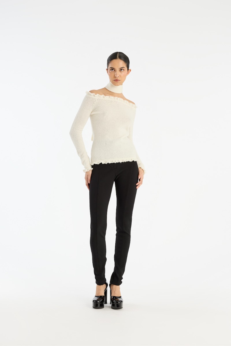 rotate birger christensen Knit Off-shoulder Top White