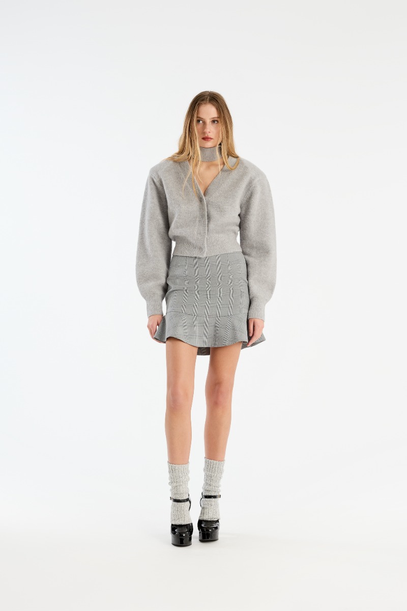 rotate birger christensen Knit Scarf Cardigan Light Grey