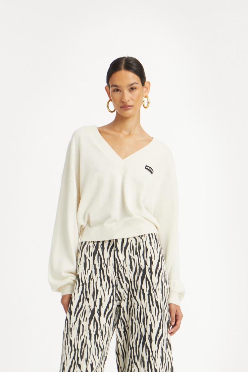 rotate birger christensen Knit V-neck Sweater White