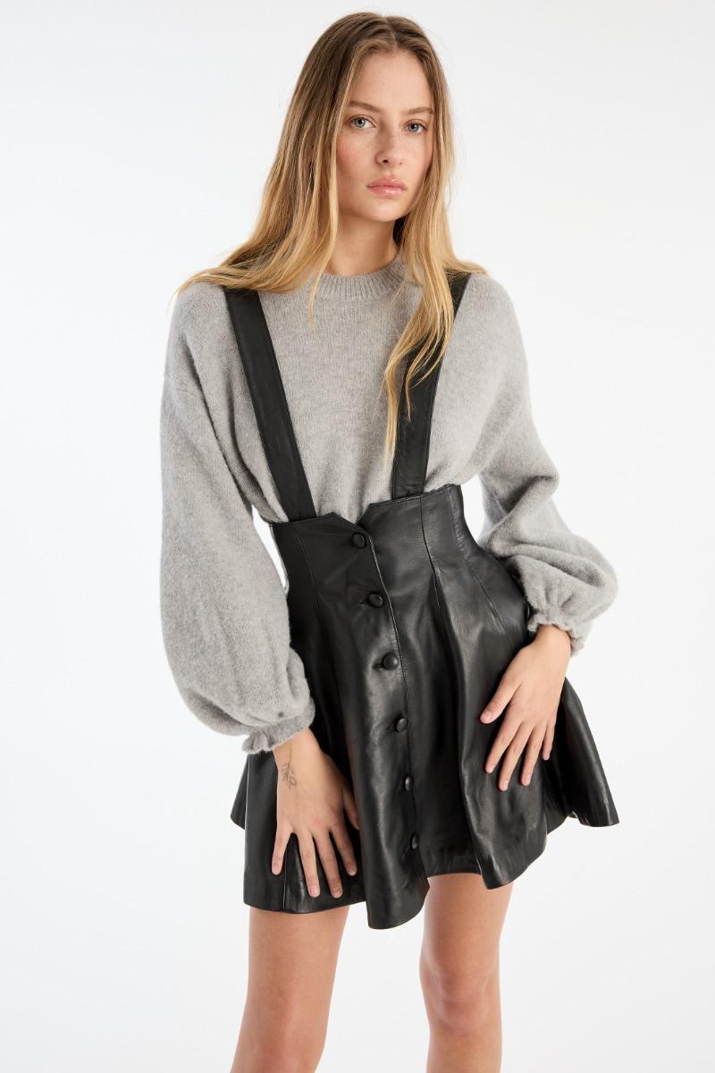 Rotate Birger Christensen Knit Wide Sleeve Jumper Light Grey