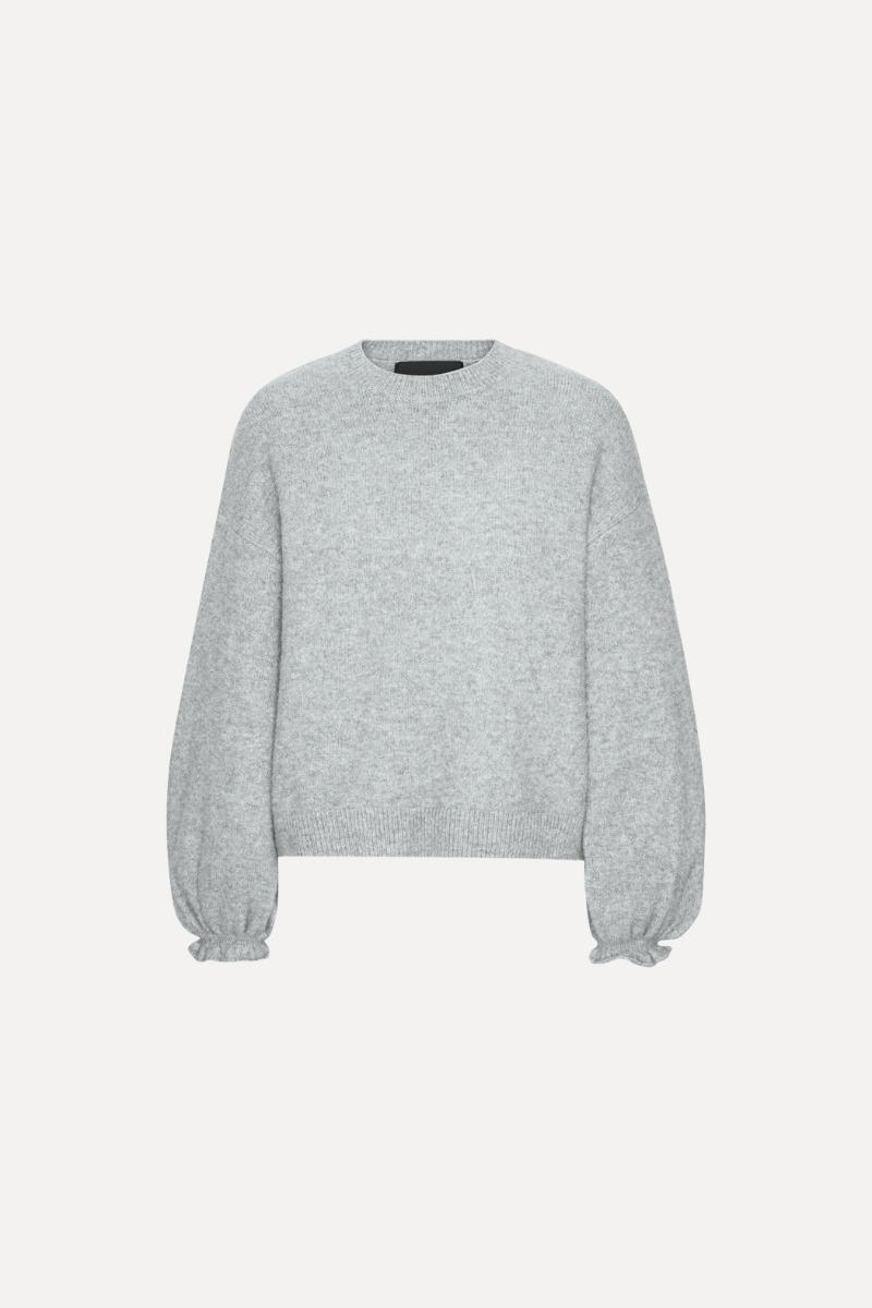 Rotate Birger Christensen Knit Wide Sleeve Jumper Light Grey