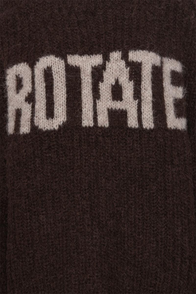 Rotate Birger Christensen Knitted Logo Sweater Dark Brown