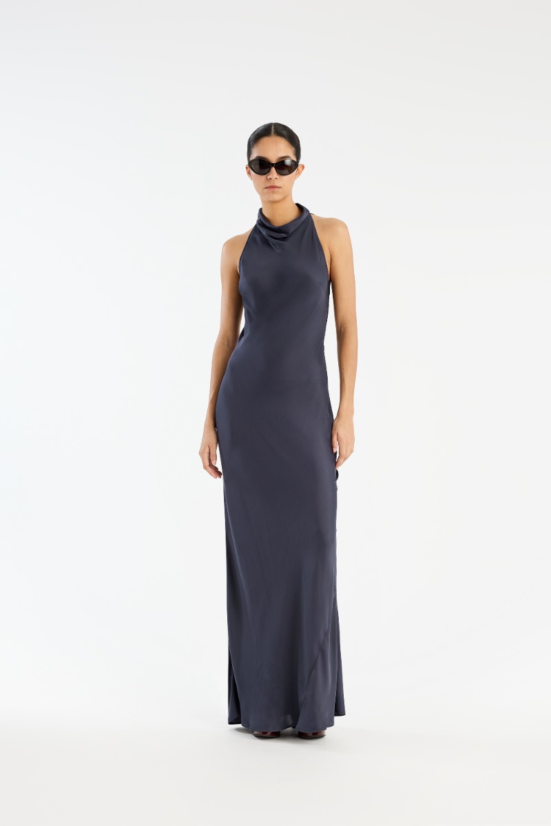 rotate birger christensen Lace Maxi Dress Dark Blue