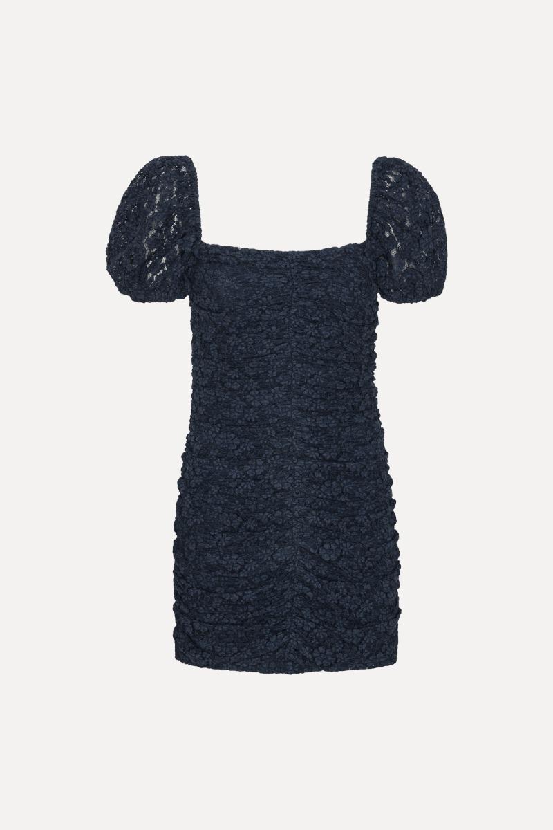 Rotate Birger Christensen Lace Mini Dress Dark Blue
