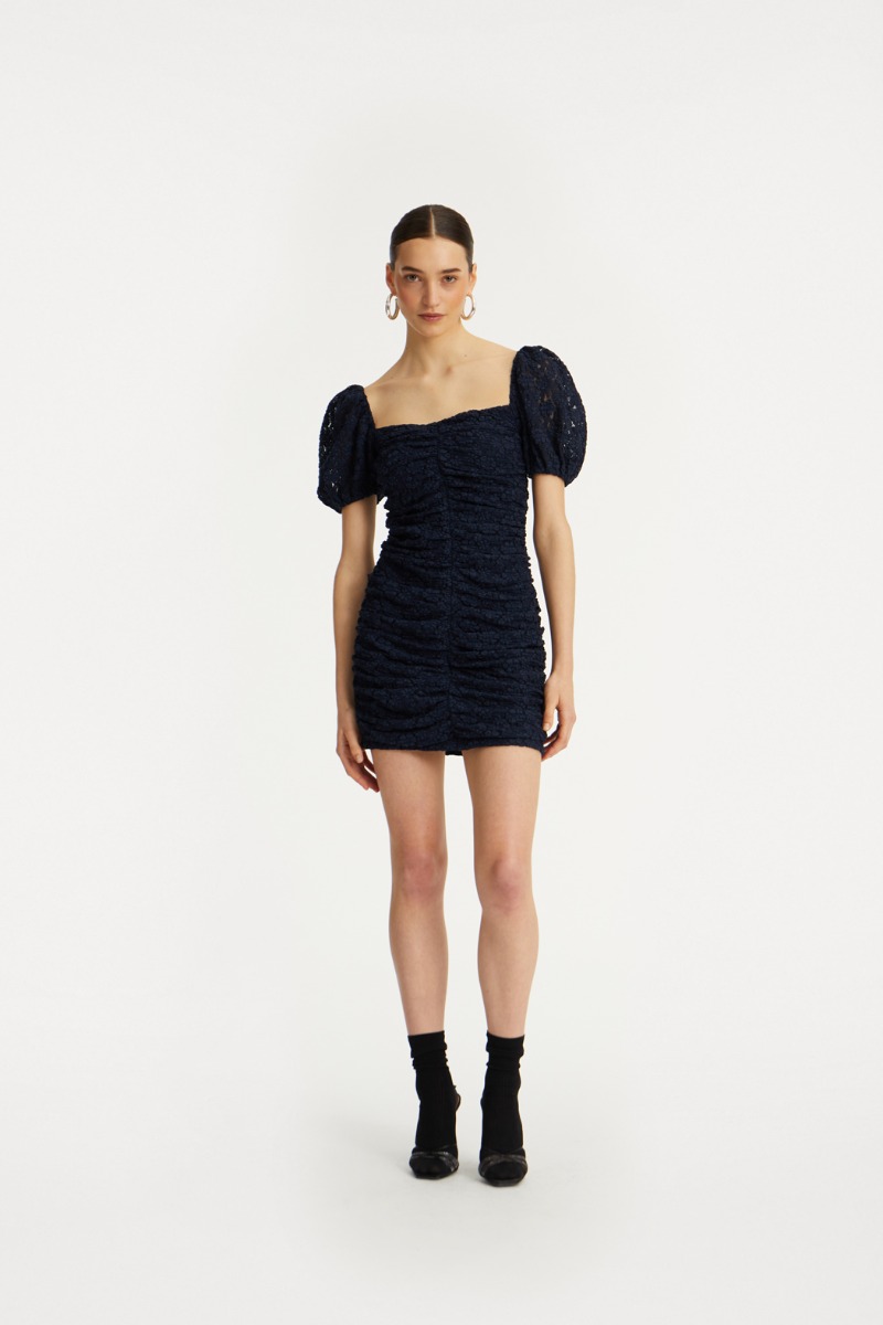 rotate birger christensen Lace Mini Dress Dark Blue