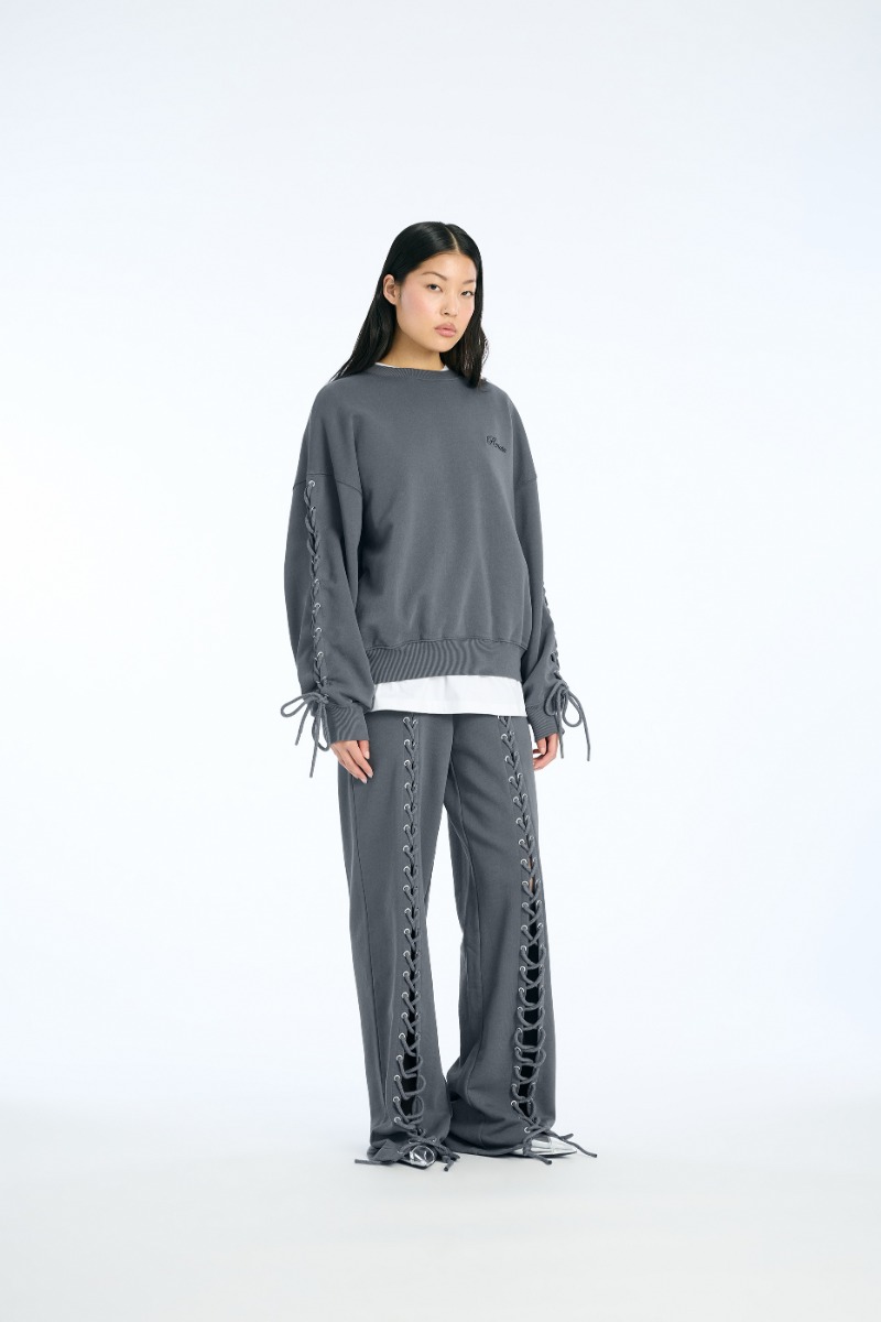 rotate birger christensen Lacing Sweatpants Dark Grey