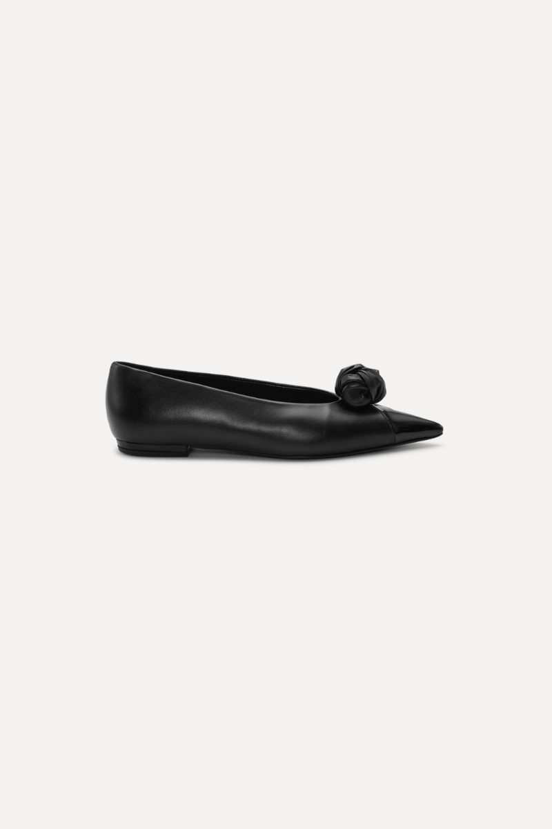 rotate birger christensen Leather Knot Ballerina Black