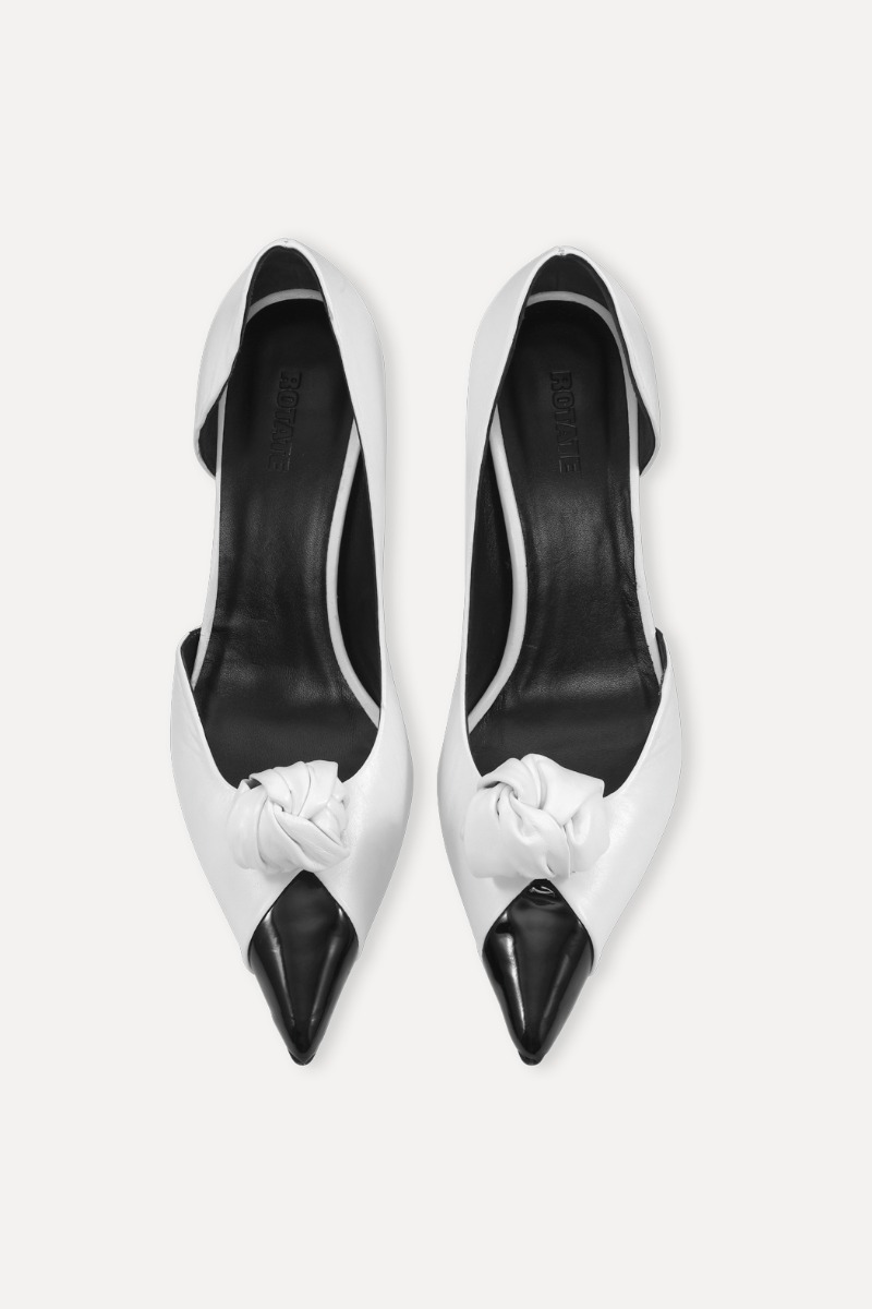 Rotate Birger Christensen Leather Knot Pump Bright White