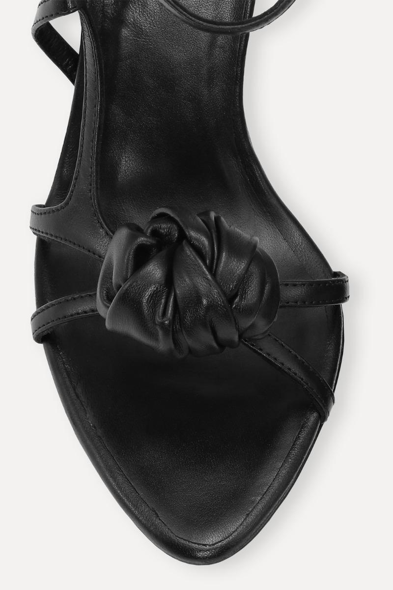 Rotate Birger Christensen Leather Knot Sandal Black