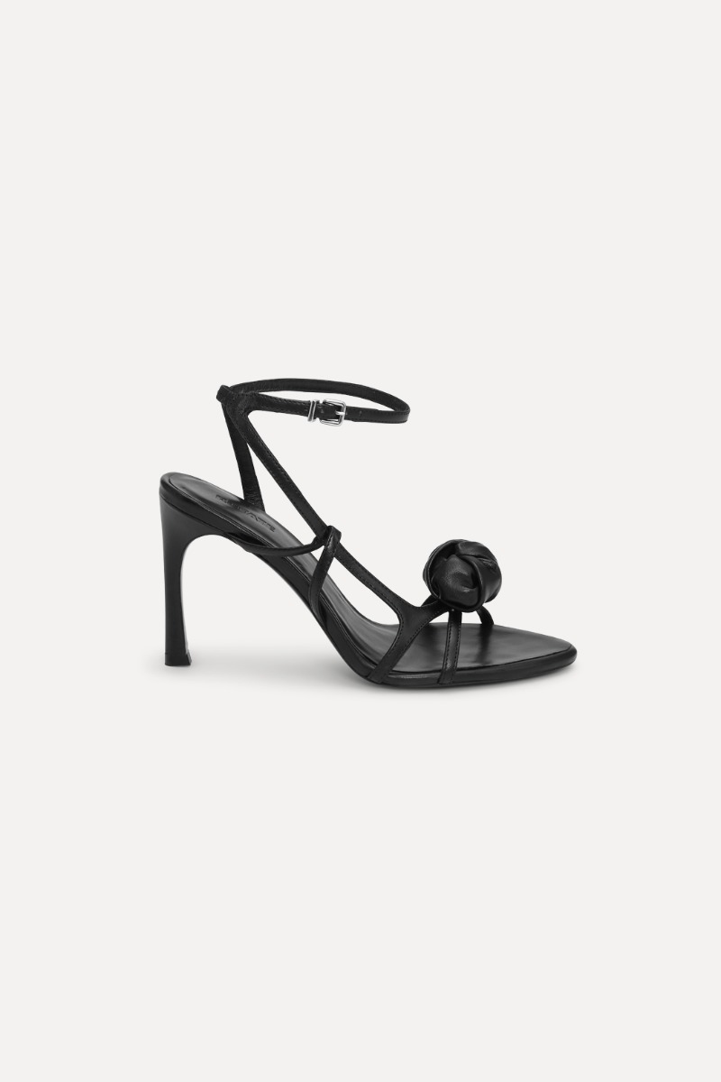 rotate birger christensen Leather Knot Sandal Black
