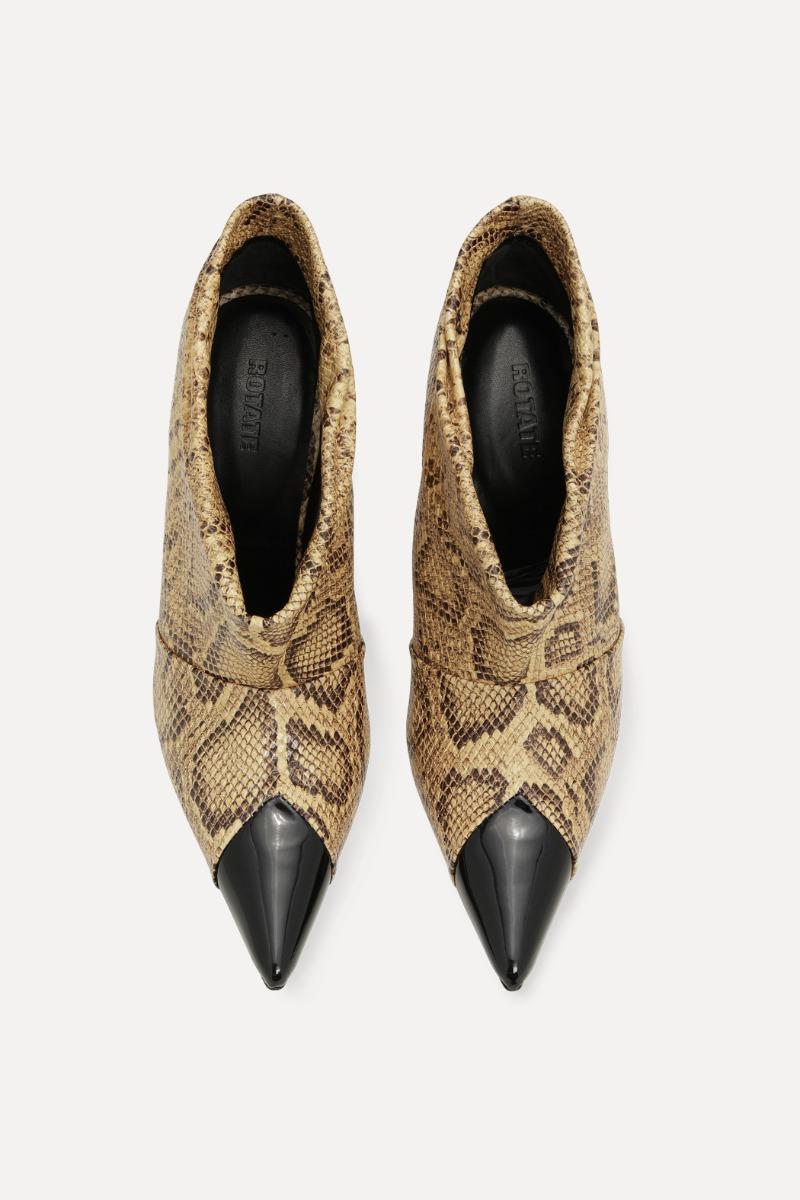 Rotate Birger Christensen Leather Pointed Toe Boot Snake