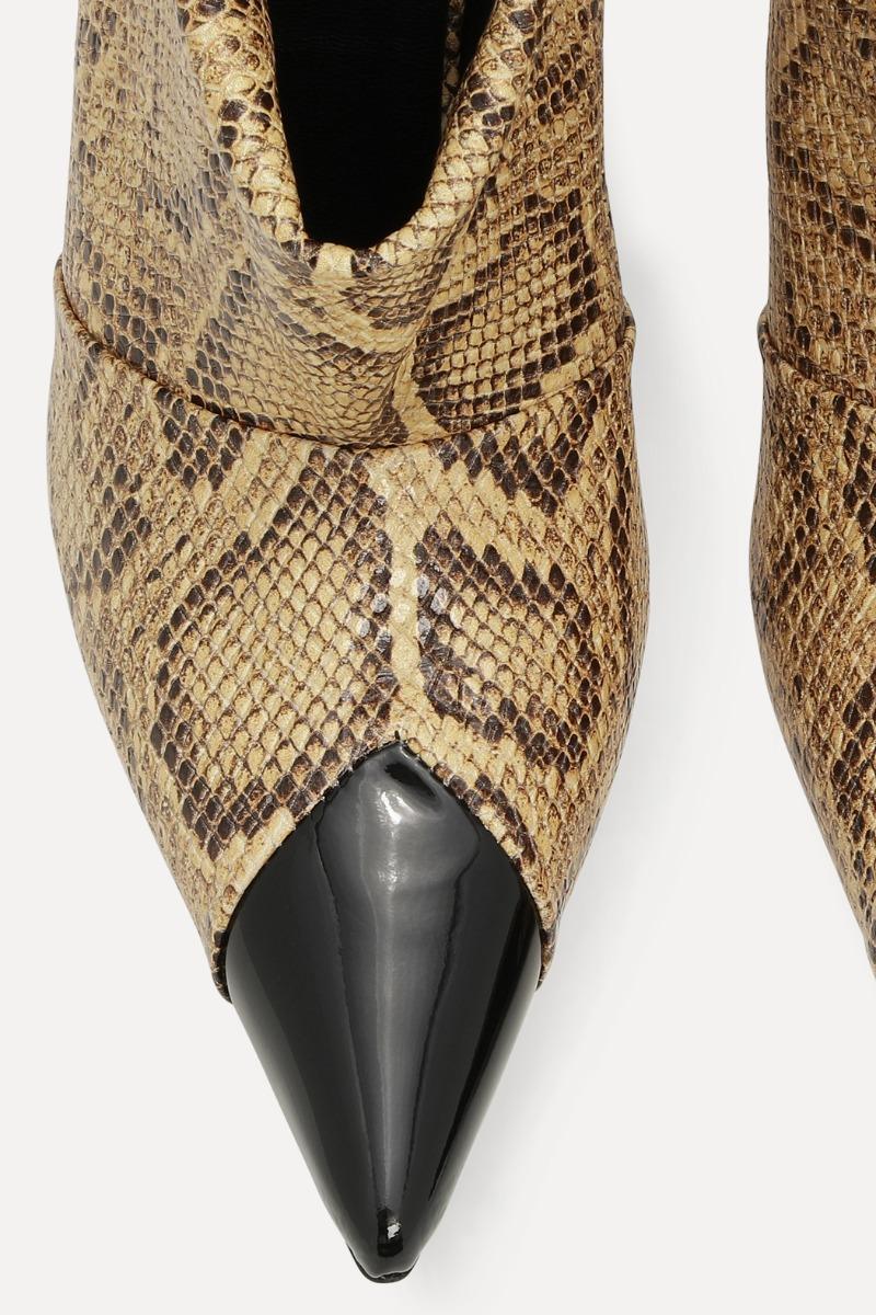 Rotate Birger Christensen Leather Pointed Toe Boot Snake