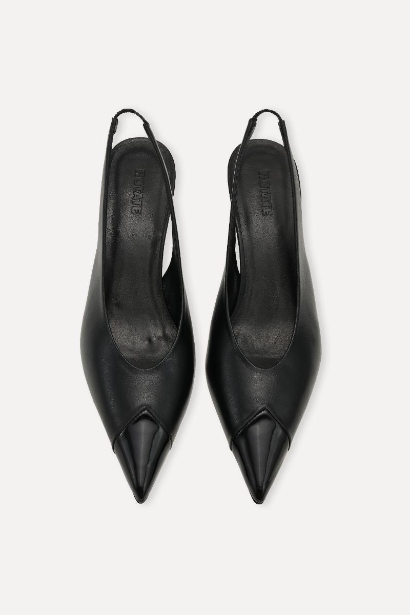 Rotate Birger Christensen Leather Slingback Pump Black