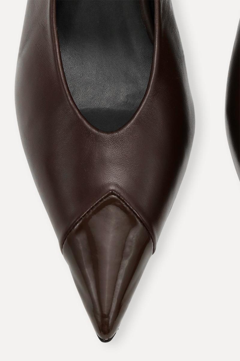 Rotate Birger Christensen Leather Slingback Pump Chocolate Brown