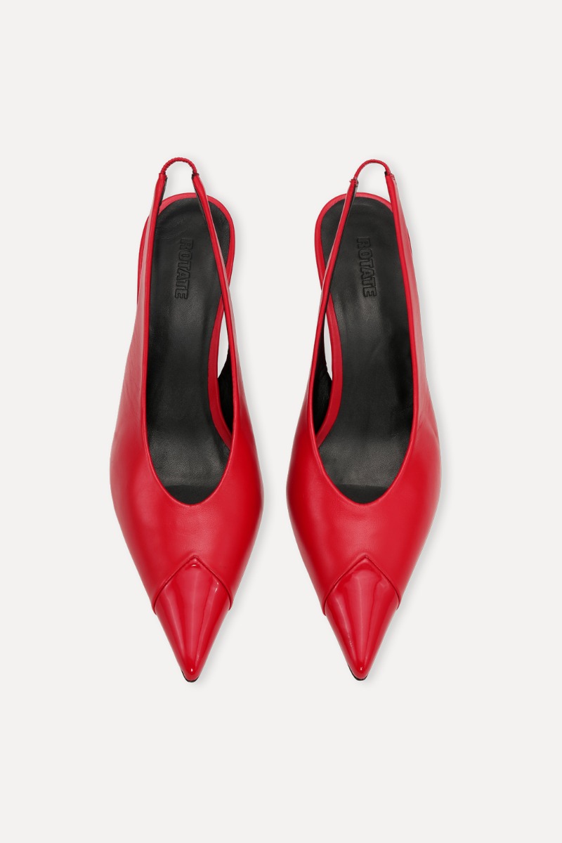 Rotate Birger Christensen Leather Slingback Pump Red