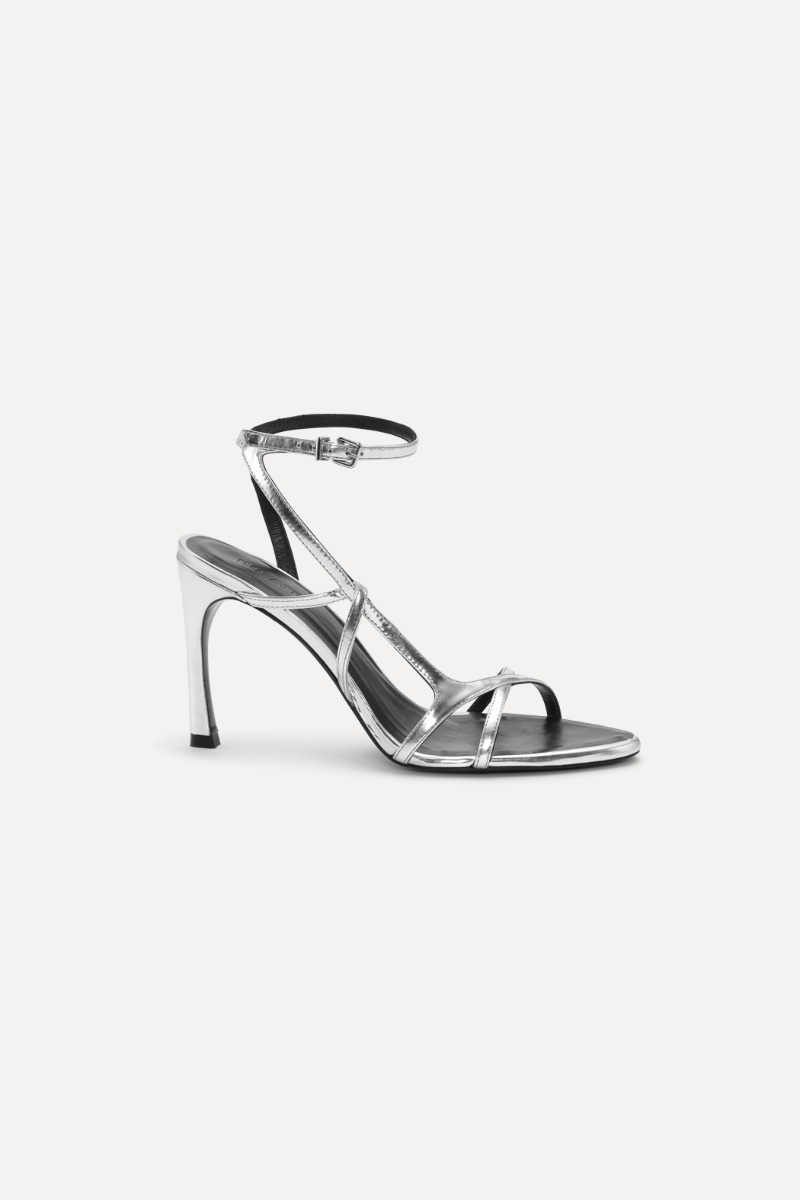 rotate birger christensen Leather Strappy Sandal Silver