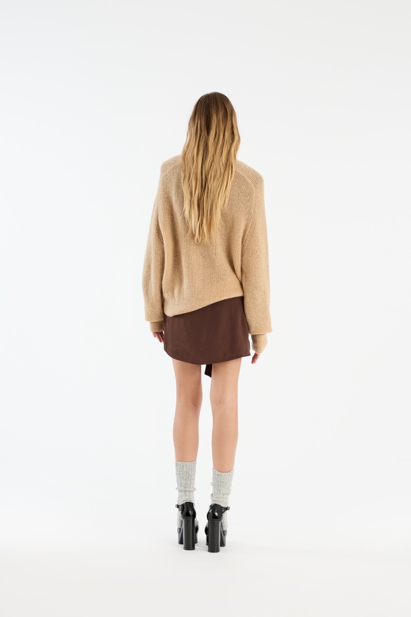 Rotate Birger Christensen Light Knit Logo Sweater Beige