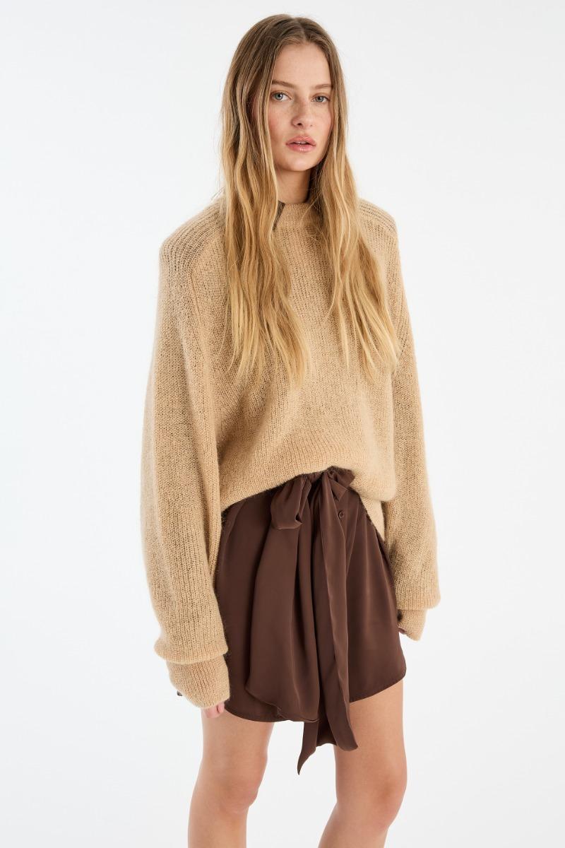 Rotate Birger Christensen Light Knit Logo Sweater Beige