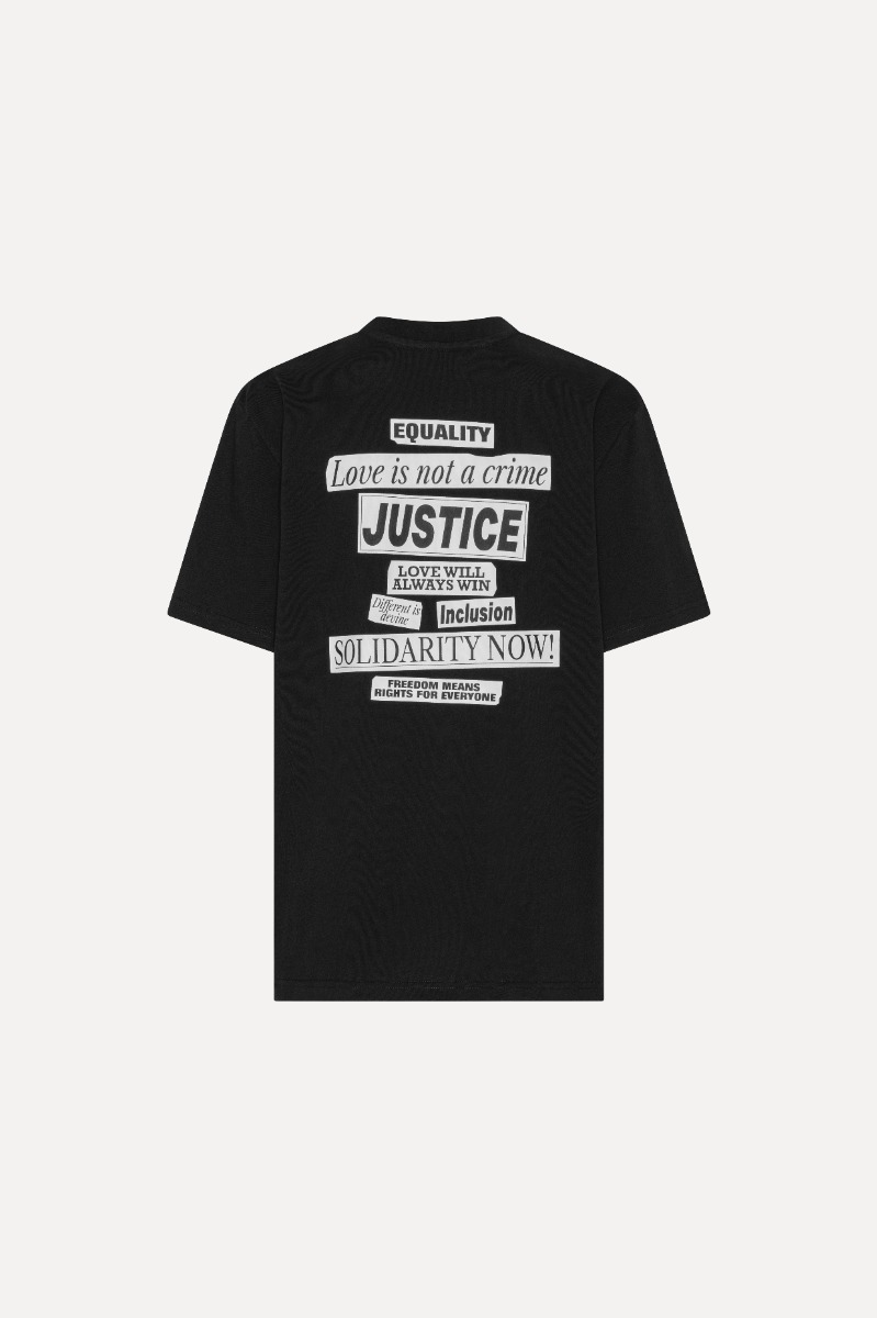 Rotate Birger Christensen Love Is Not A Crime T-shirt Black - Limited Edition
