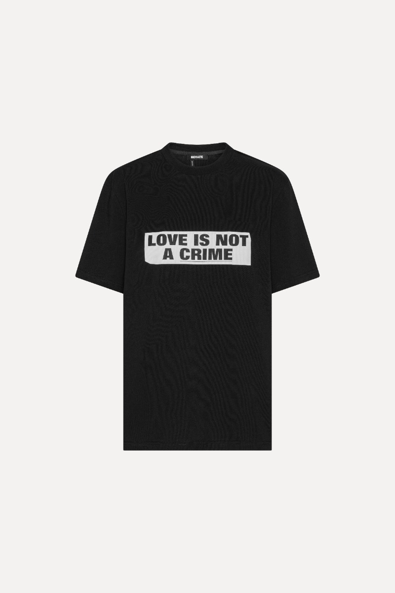 rotate birger christensen Love Is not A Crime T-shirt Black - Limited Edition