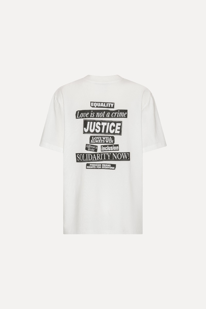 Rotate Birger Christensen Love Is Not A Crime T-shirt White - Limited Edition