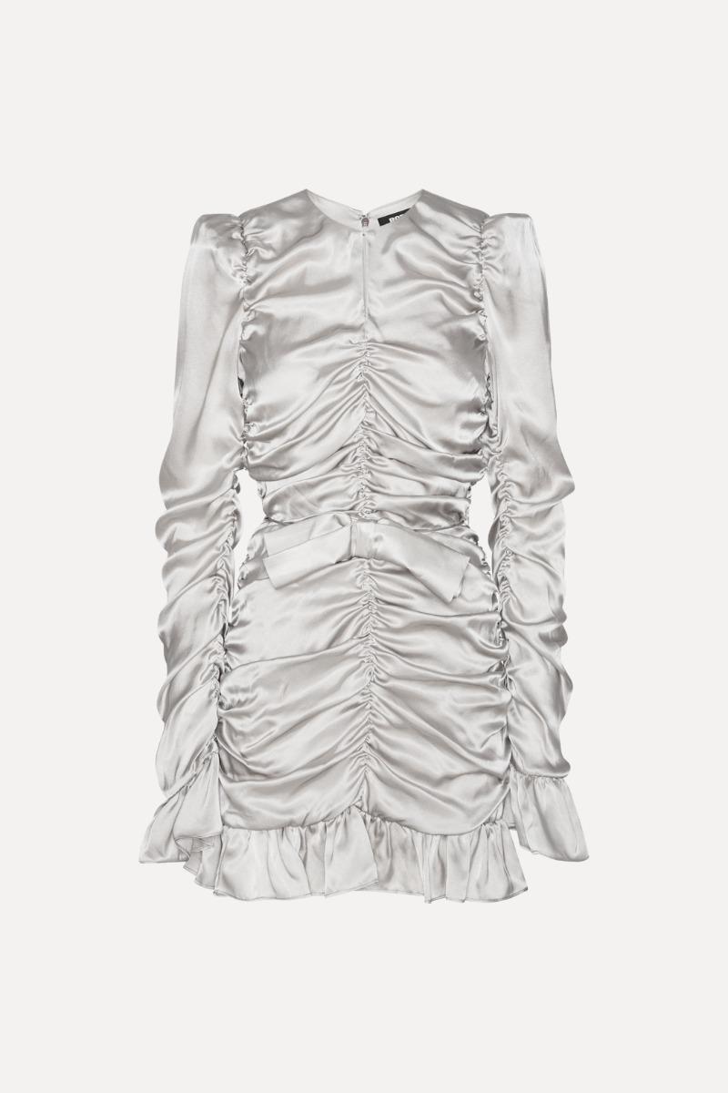 rotate birger christensen Ls Mini Bow Dress Light Grey