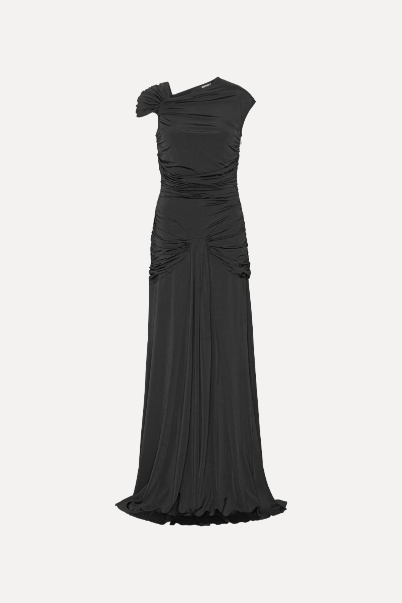 Rotate Birger Christensen Maxi Asymmetric Dress Black