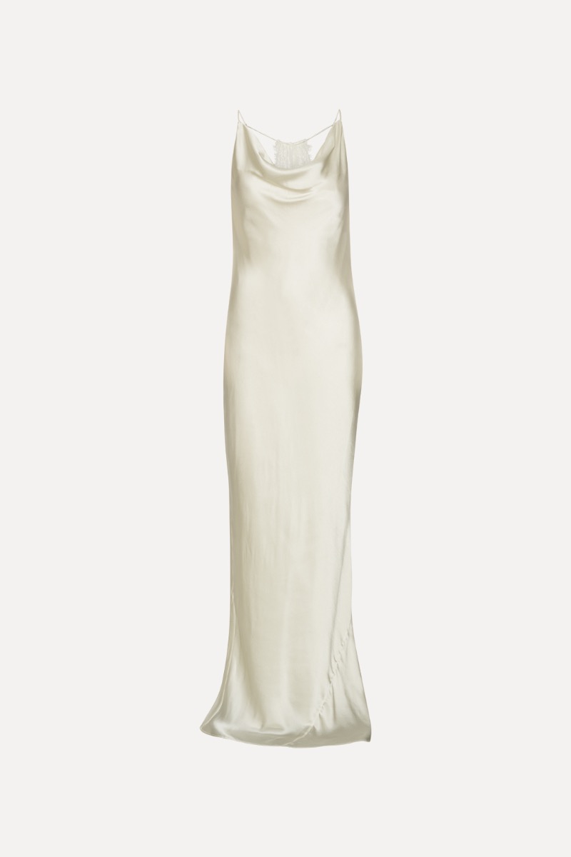 Rotate Birger Christensen Maxi Slip Dress Creme White