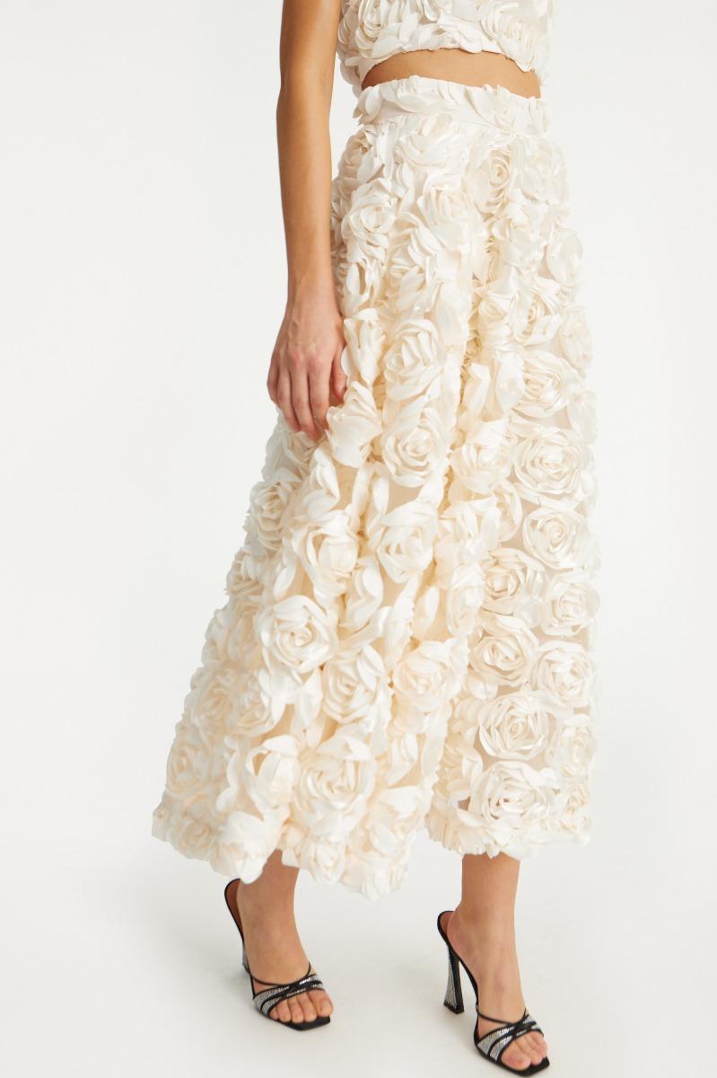 Rotate Birger Christensen Maxi Sun Skirt Creme White