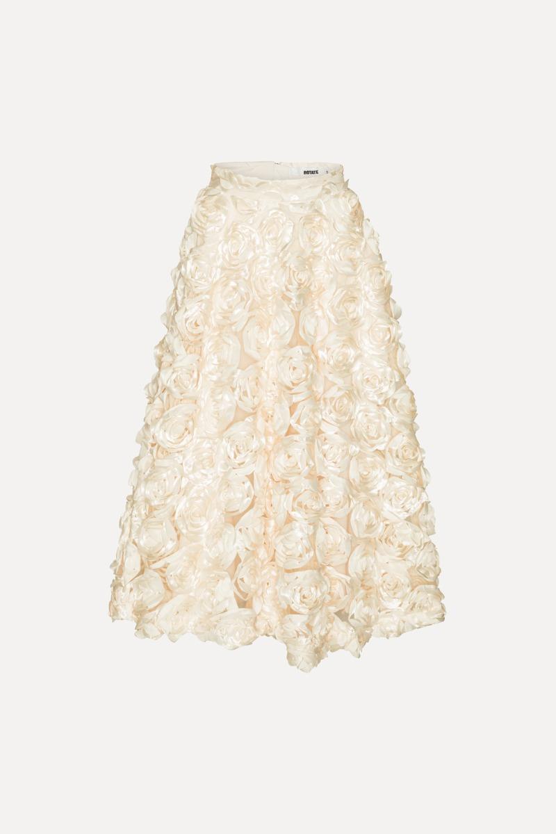 Rotate Birger Christensen Maxi Sun Skirt Creme White