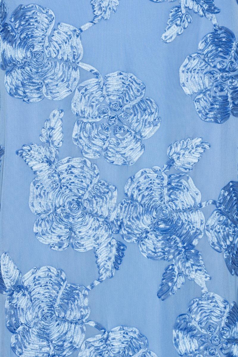 Rotate Birger Christensen Mesh Capsleeve Maxi Dress Blue