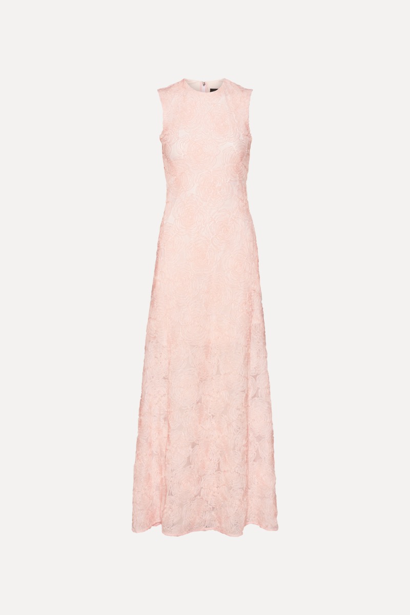 Rotate Birger Christensen Mesh Maxi Dress Light Pink